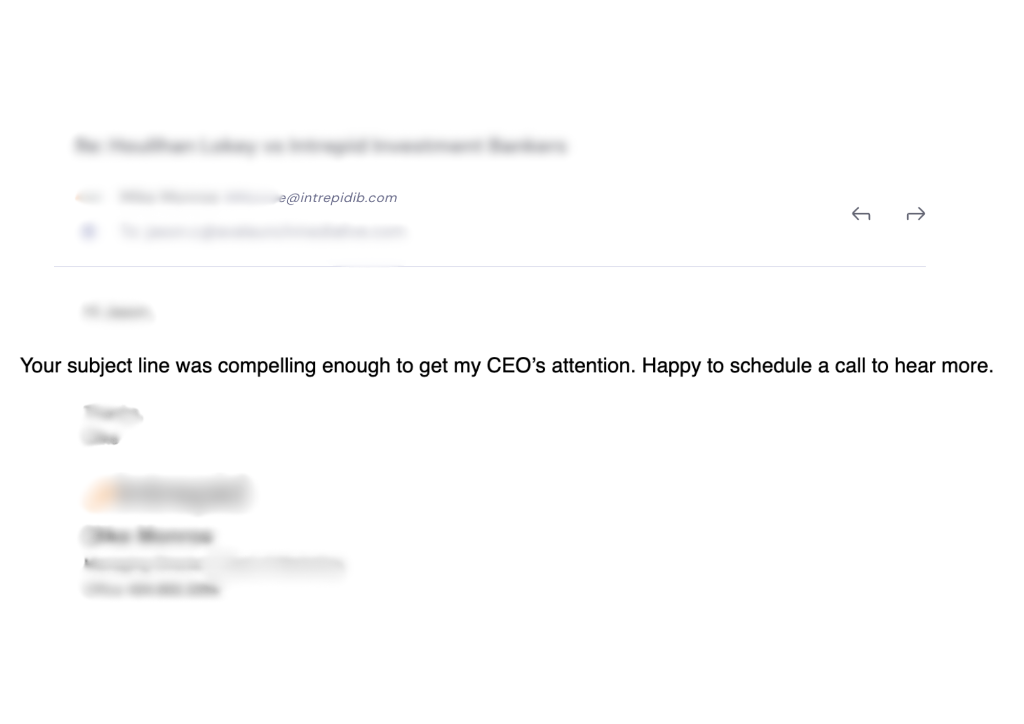 Cold email reply